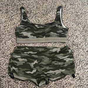 Victoria's Secret PINK Camo Gym to Swim Boyshort Bikini Set